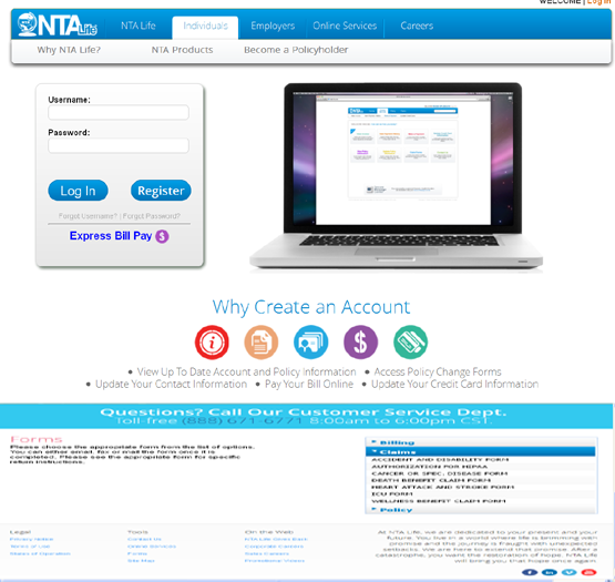 Customer Service — Login page