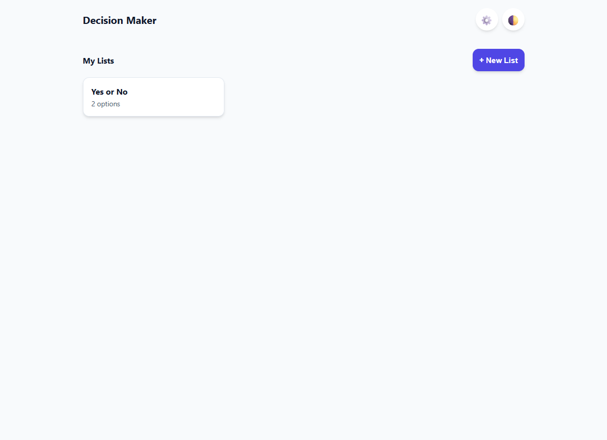 Decision Maker — Homepage