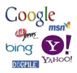 Google, Yahoo, MSN, Bing, Ask, and dogpile logos Just a few of the directories we submit your site to